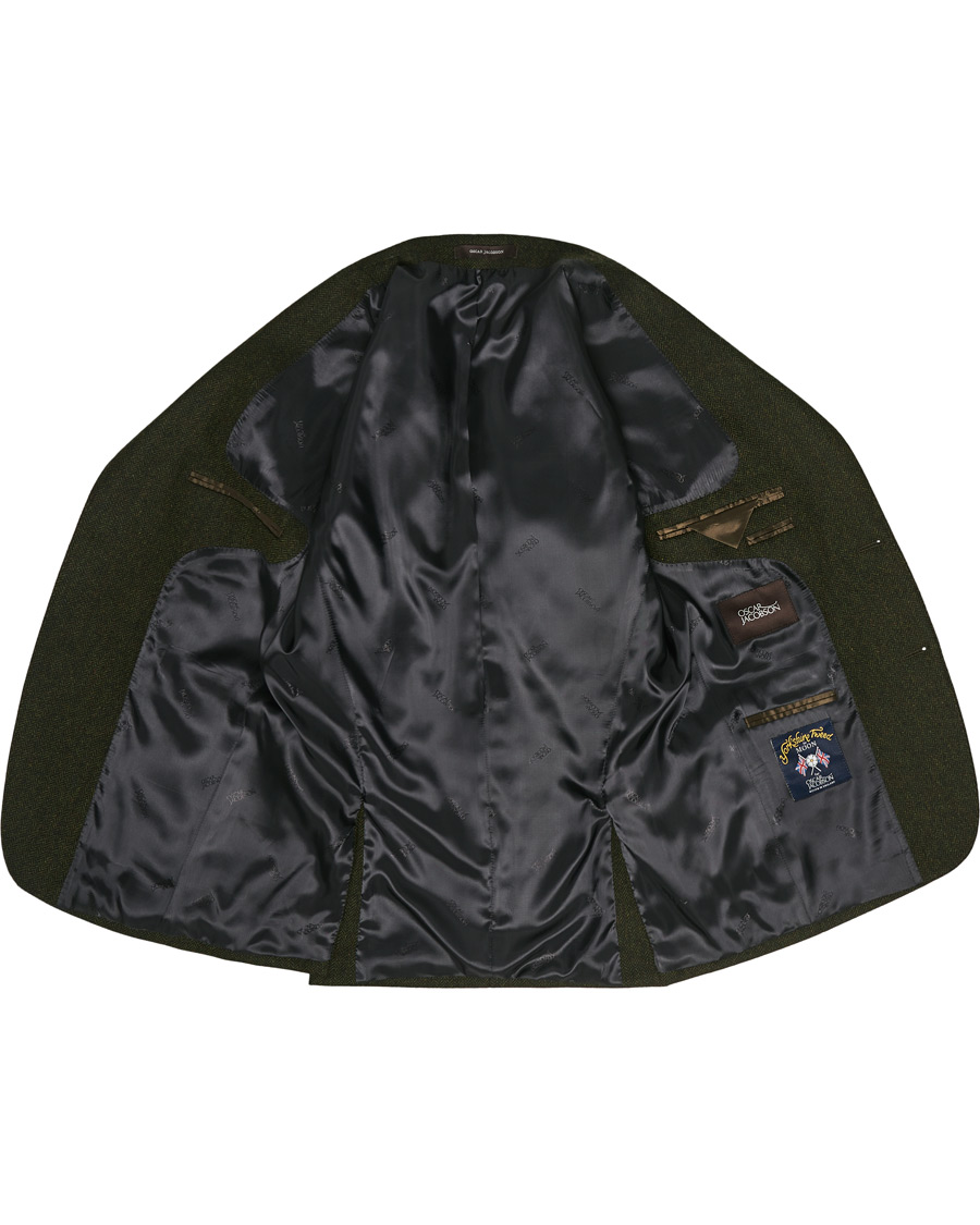 Mies | Pikkutakit | Oscar Jacobson | Fogerty Moon Herringbone Tweed Blazer Green