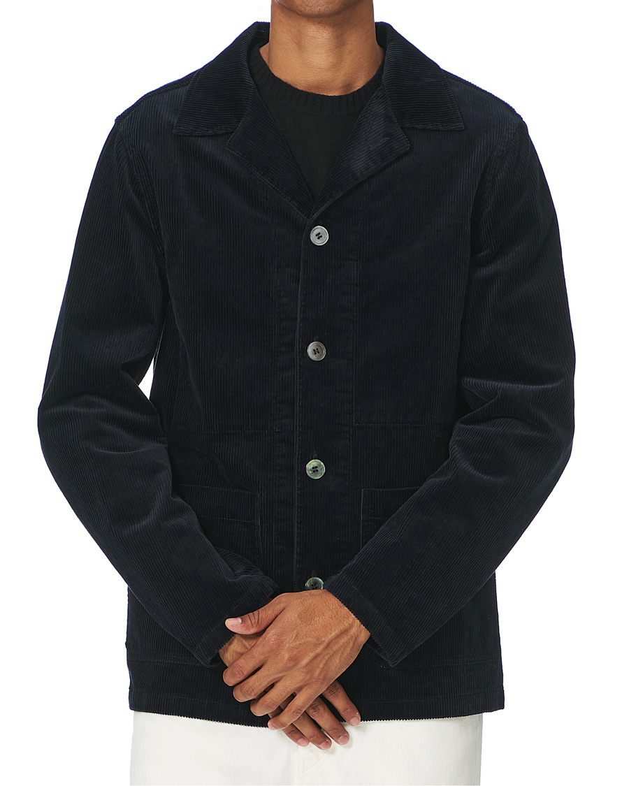 Mies | Takit | Oscar Jacobson | Hampus Corduroy Shirt Jacket Navy