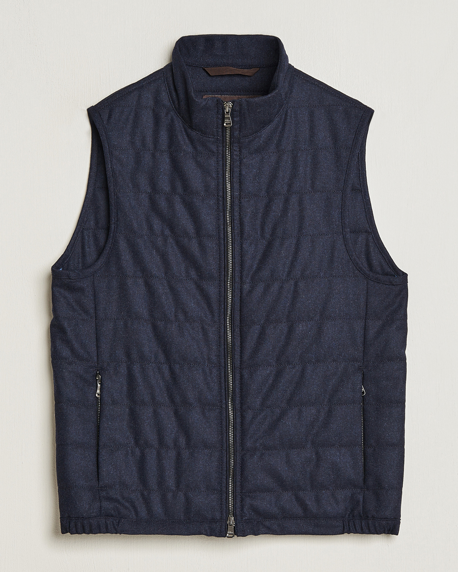 Mies | Takit | Oscar Jacobson | Liner EVO Flannel Waistcoat Navy