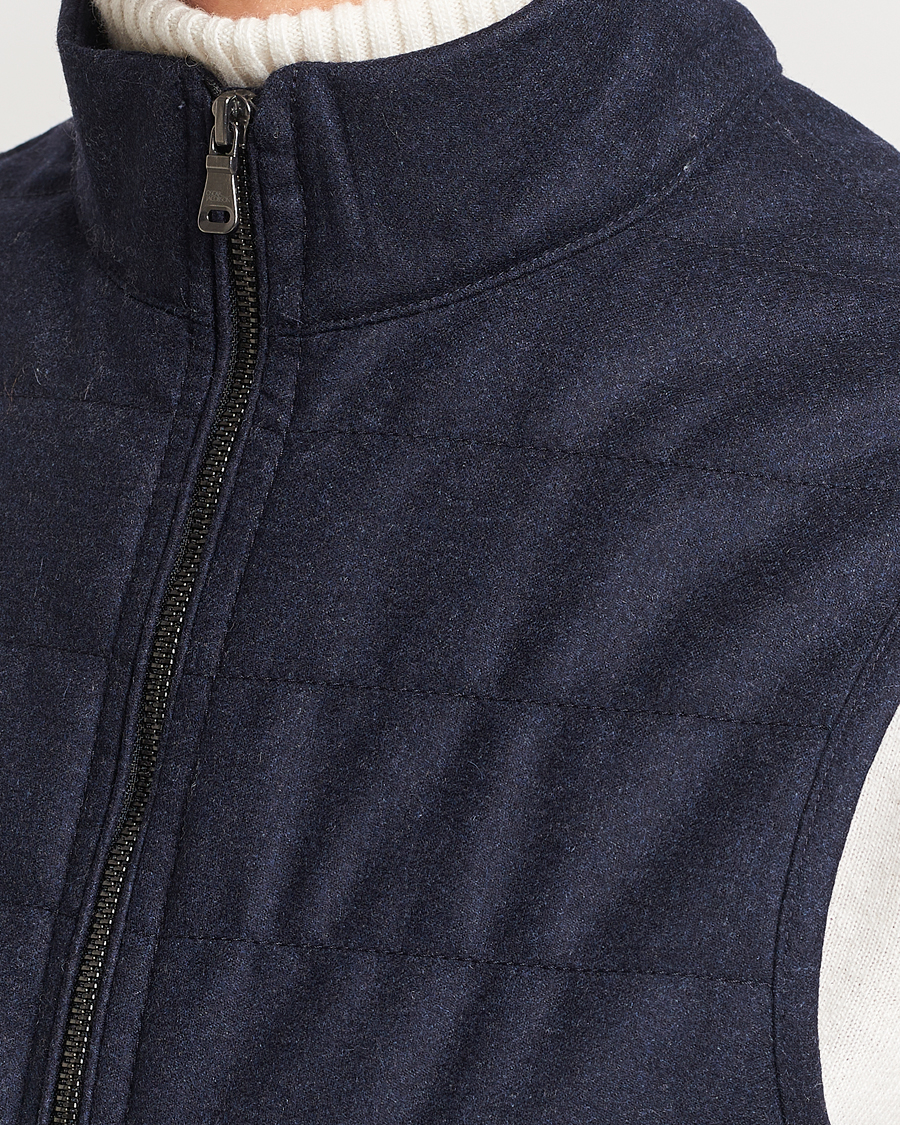Mies | Takit | Oscar Jacobson | Liner EVO Flannel Waistcoat Navy