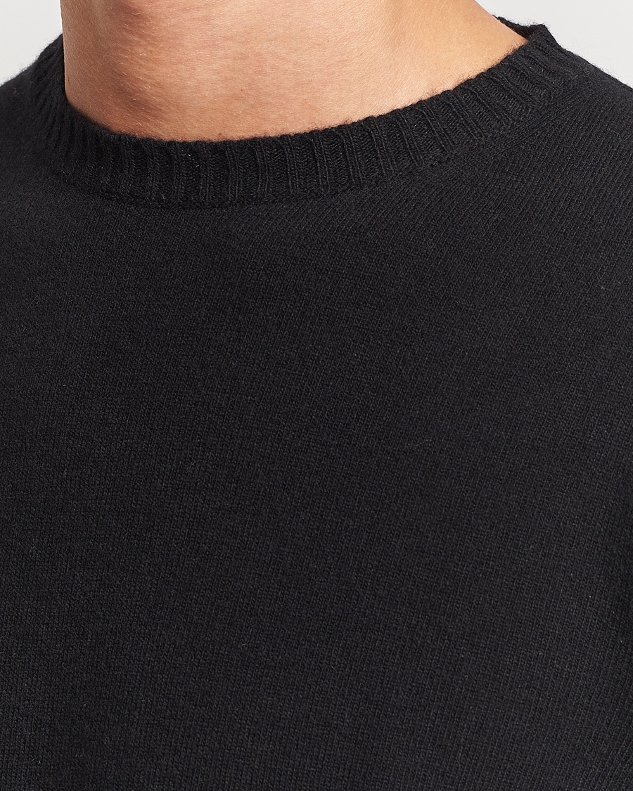 Mies | Puserot | Oscar Jacobson | Valter Wool/Cashmere Round Neck Black