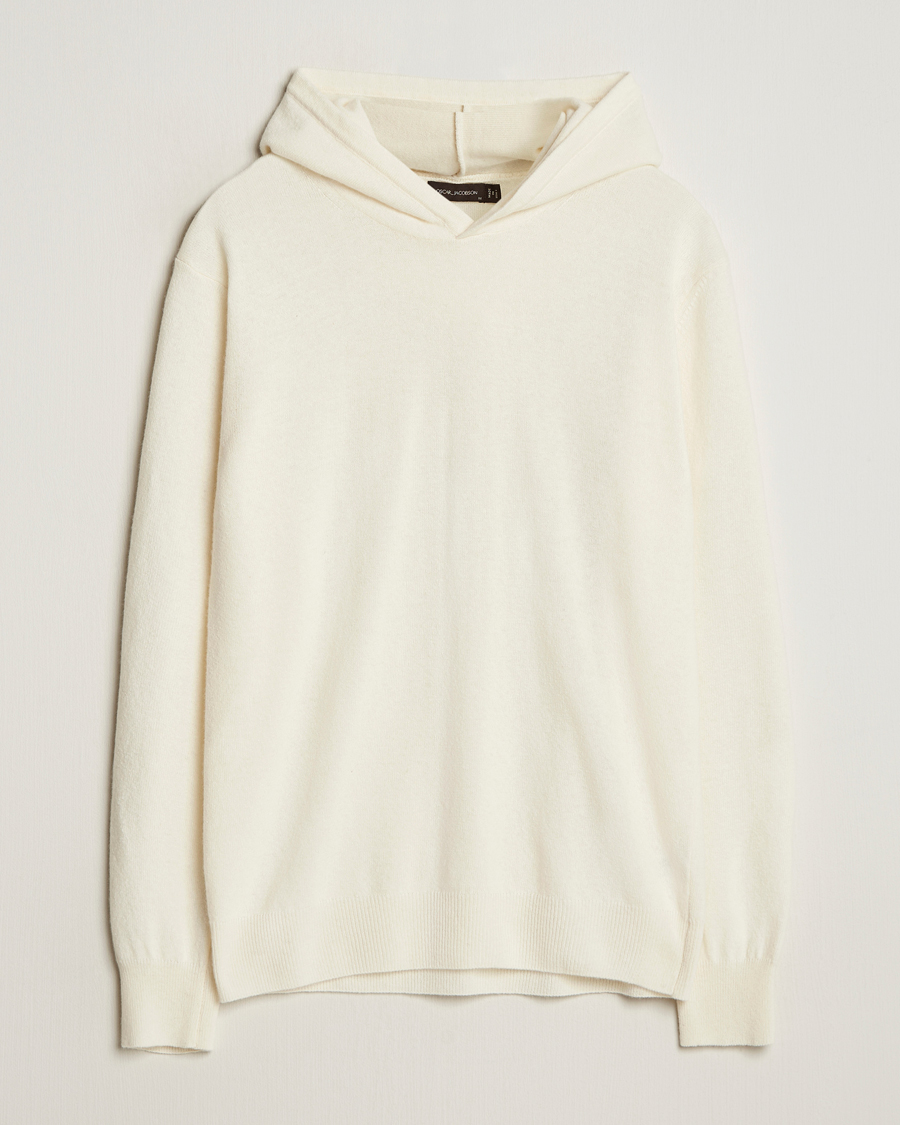 Mies | Puserot | Oscar Jacobson | Pascal Wool/Cashmere Hoodie Creme