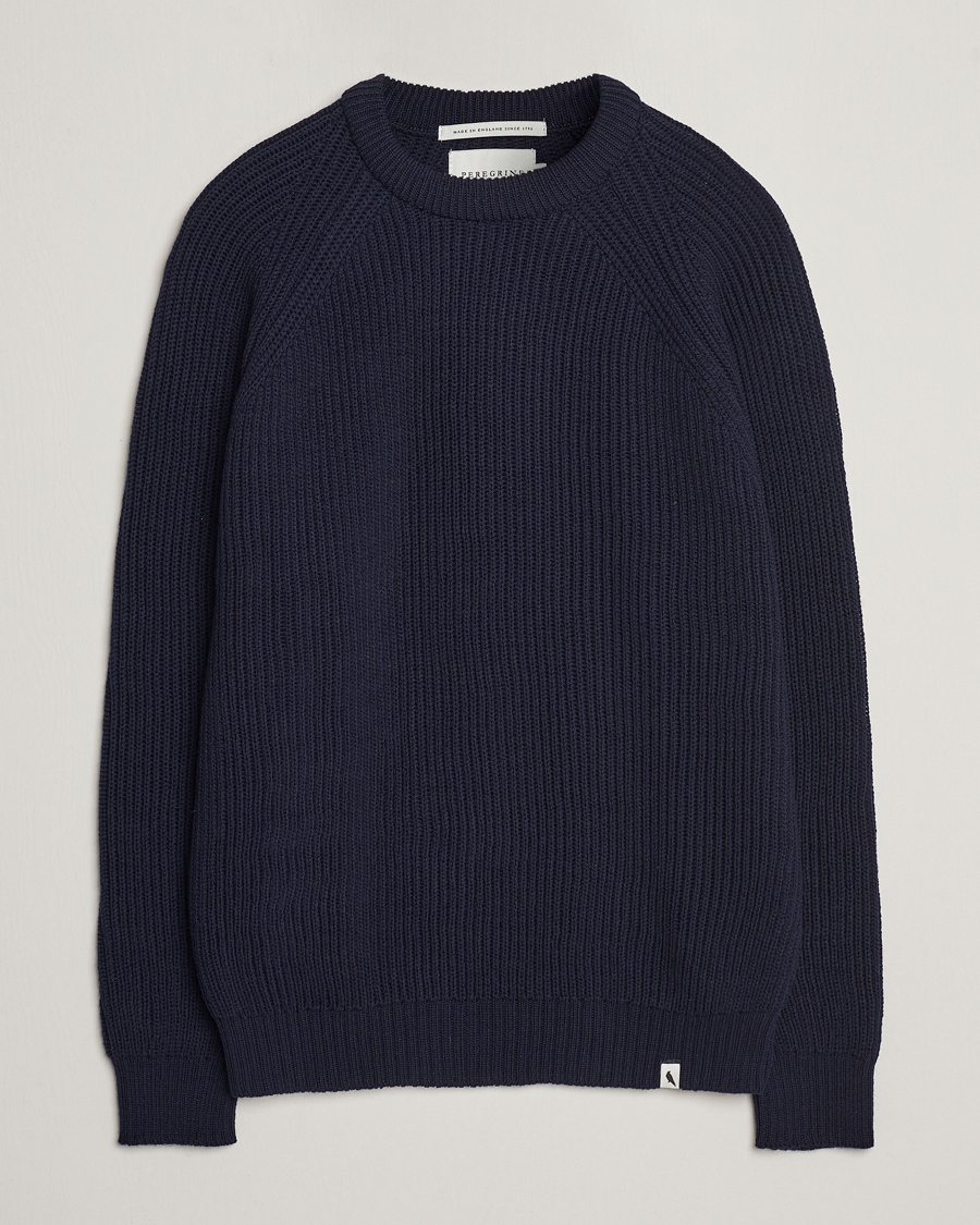 Mies | Puserot | Peregrine | Ford Knitted Wool Jumper Navy