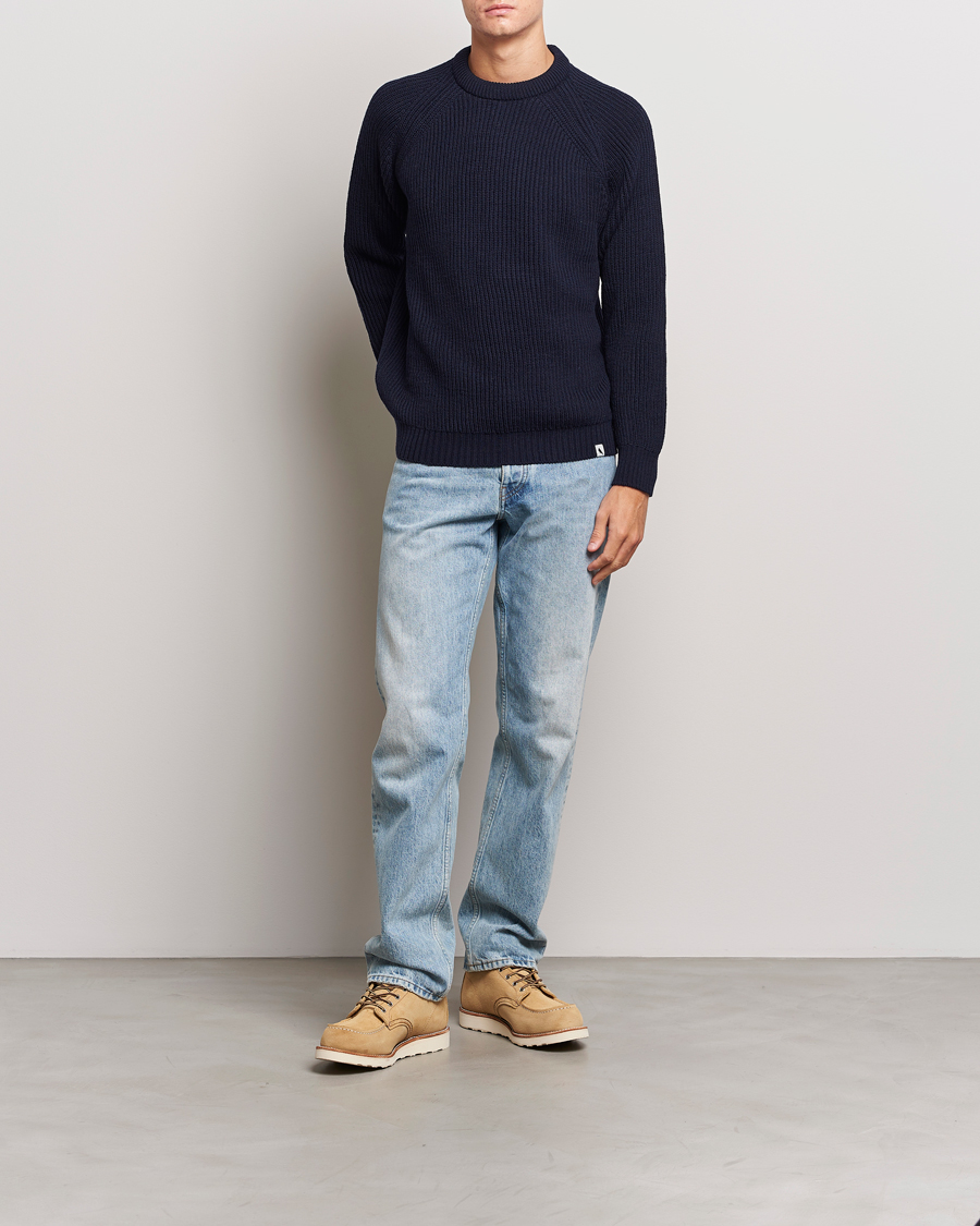 Mies | Puserot | Peregrine | Ford Knitted Wool Jumper Navy