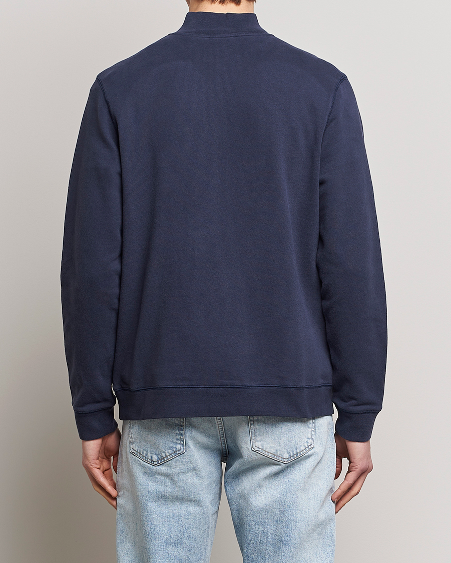 Mies | Puserot | Sunspel | Loopback Half Zip Navy