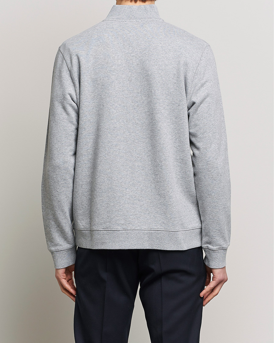 Mies | Puserot | Sunspel | Loopback Half Zip Grey Melange