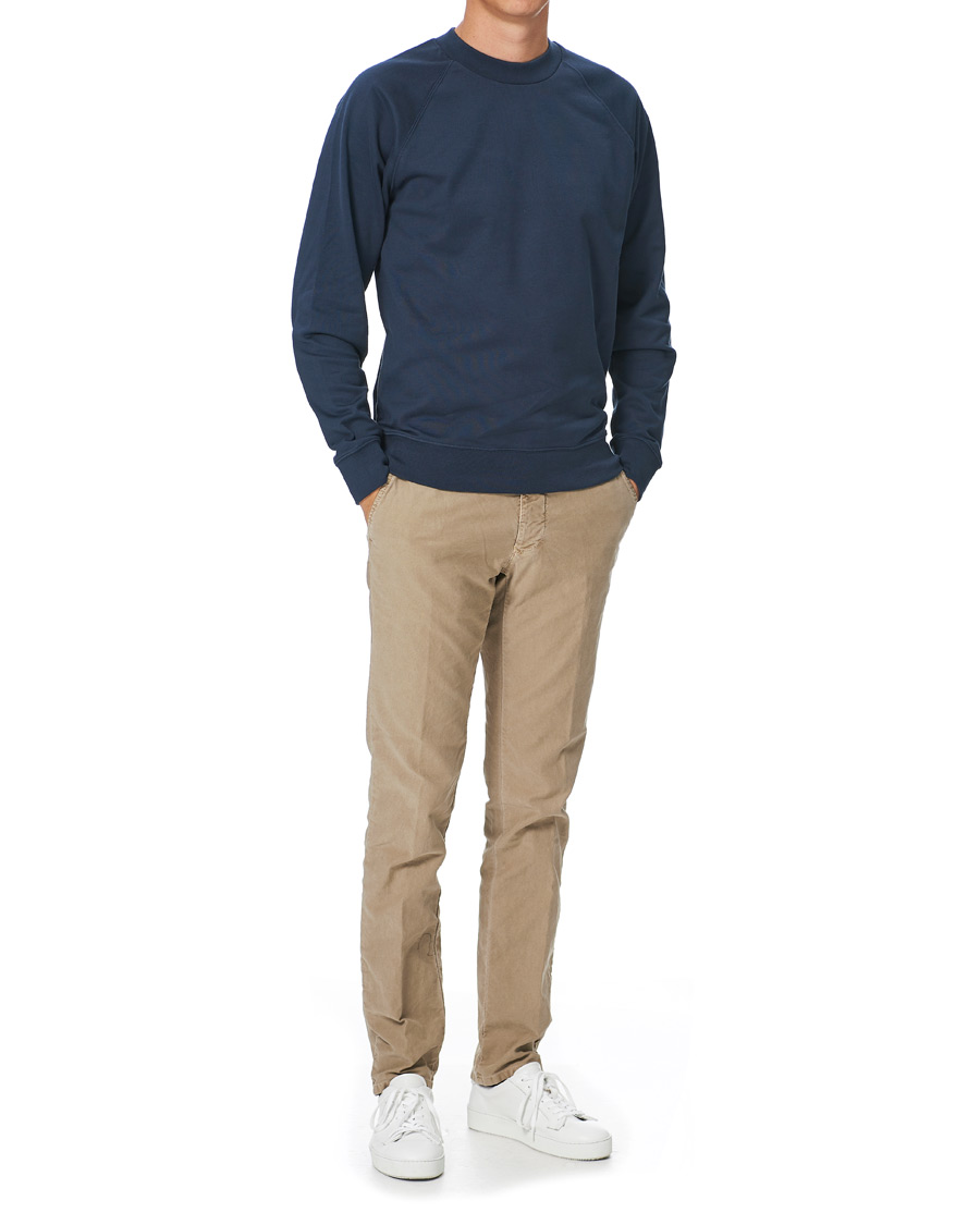 Mies | Puserot | Sunspel | Sea Island Cotton Loopback Raglan Sweatshirt Navy