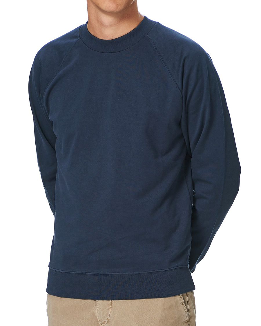 Mies | Puserot | Sunspel | Sea Island Cotton Loopback Raglan Sweatshirt Navy