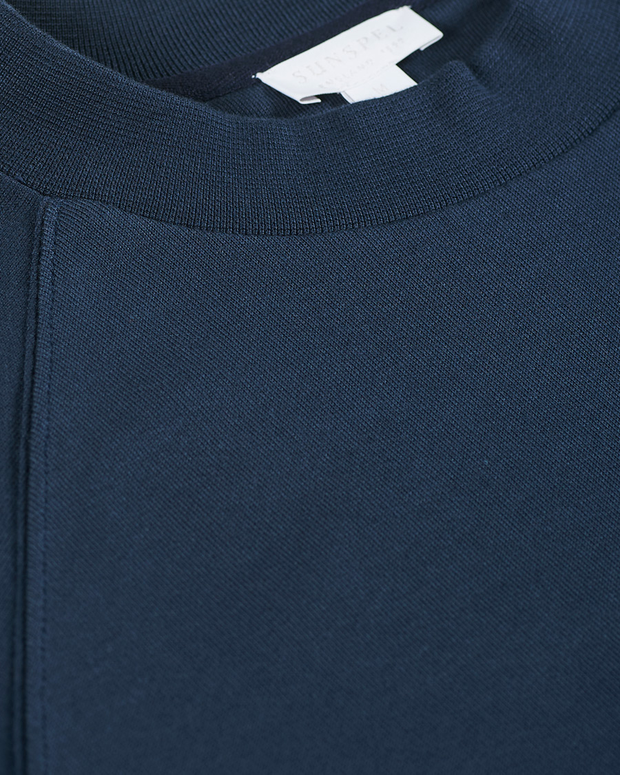 Mies | Puserot | Sunspel | Sea Island Cotton Loopback Raglan Sweatshirt Navy