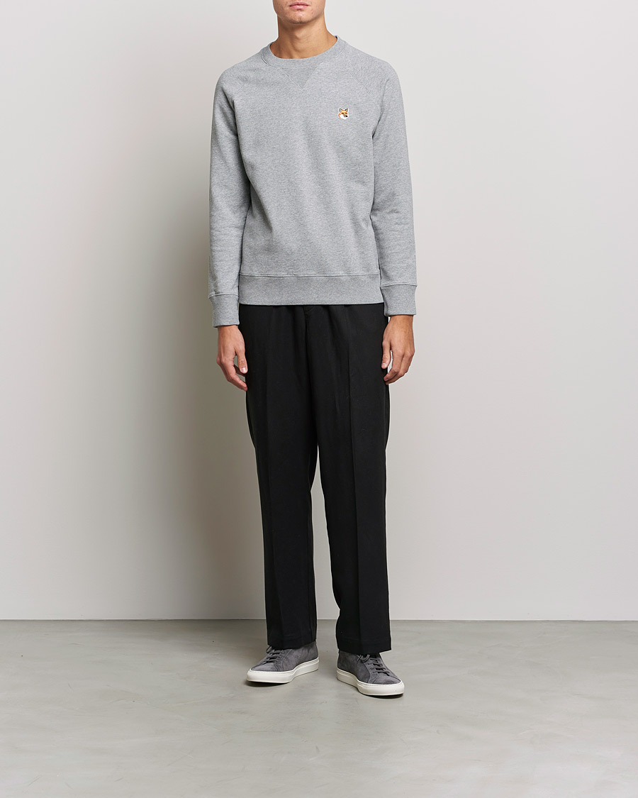 Mies | Puserot | Maison Kitsuné | Fox Head Sweatshirt Grey Melange