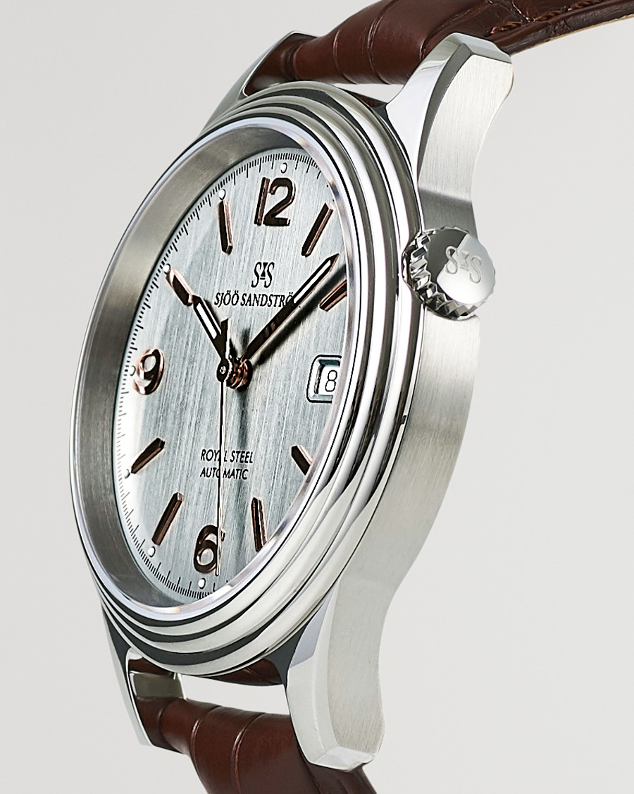 Mies | Sjöö Sandström Royal Steel Classic 41mm Grey and Brown Alligator | Sjöö Sandström | Royal Steel Classic 41mm Grey and Brown Alligator