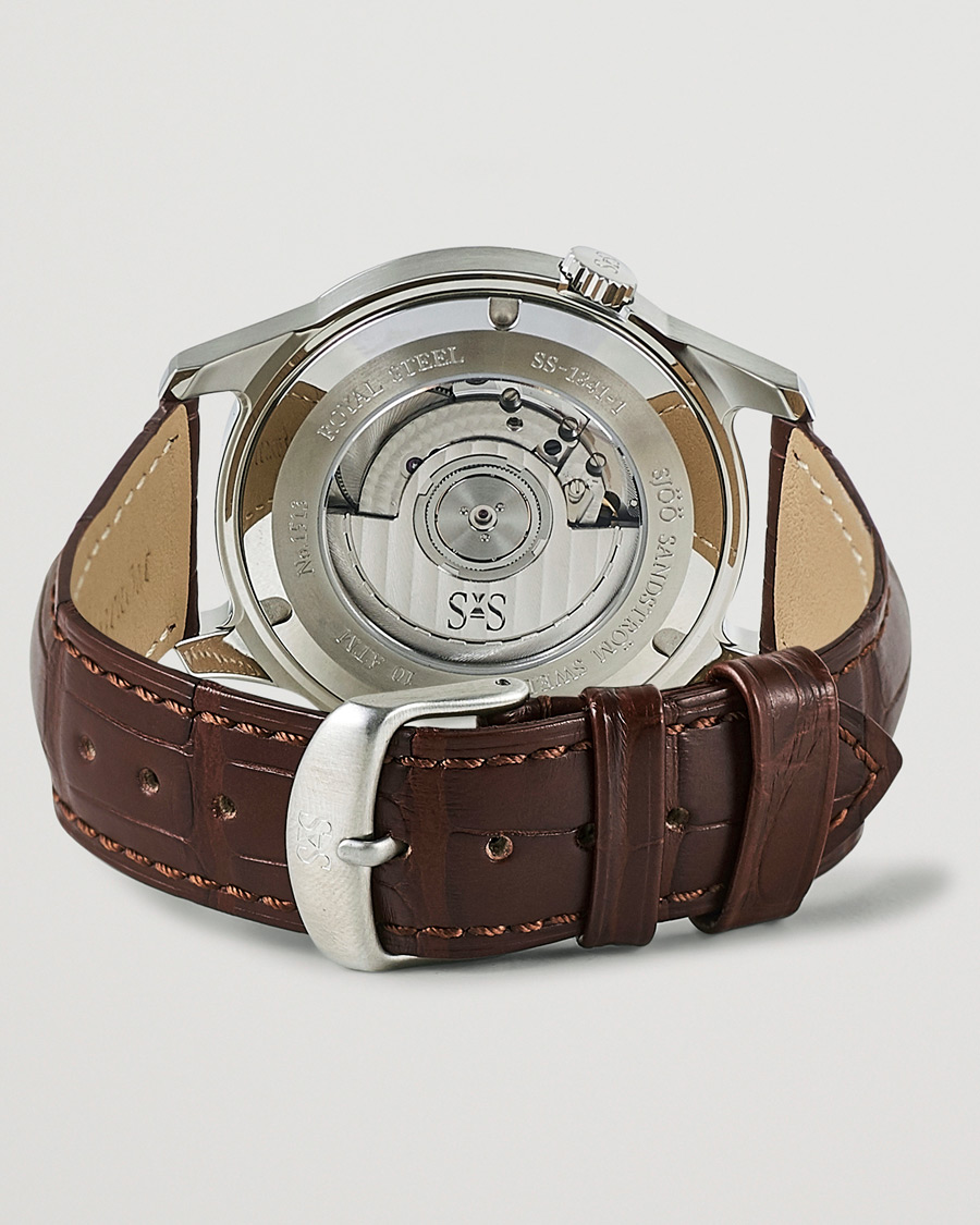 Mies | Sjöö Sandström Royal Steel Classic 41mm Grey and Brown Alligator | Sjöö Sandström | Royal Steel Classic 41mm Grey and Brown Alligator