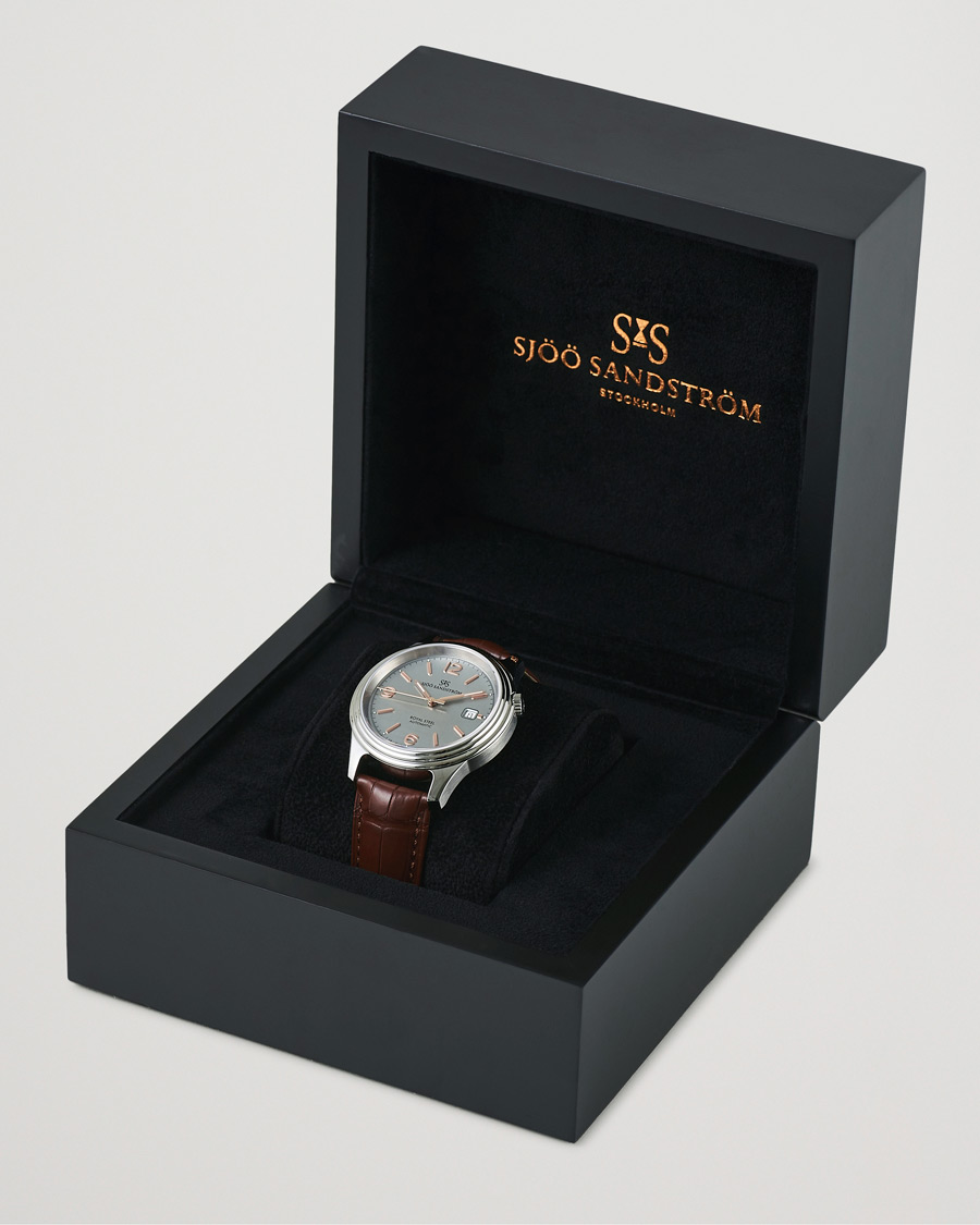 Mies | Sjöö Sandström Royal Steel Classic 41mm Grey and Brown Alligator | Sjöö Sandström | Royal Steel Classic 41mm Grey and Brown Alligator