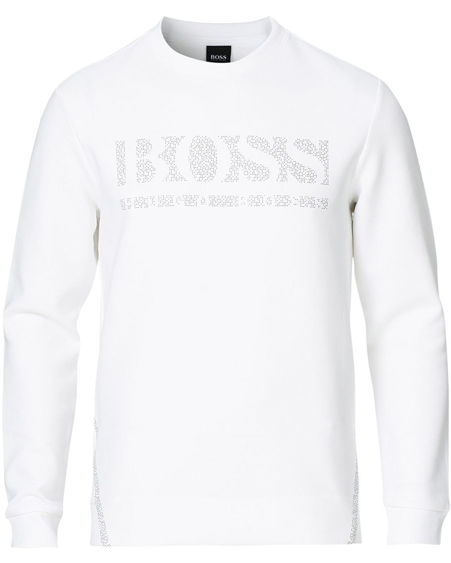 Mies | Puserot | BOSS GREEN | BOSS Athleisure Salbo Iconic Crew Neck Sweatashirt White