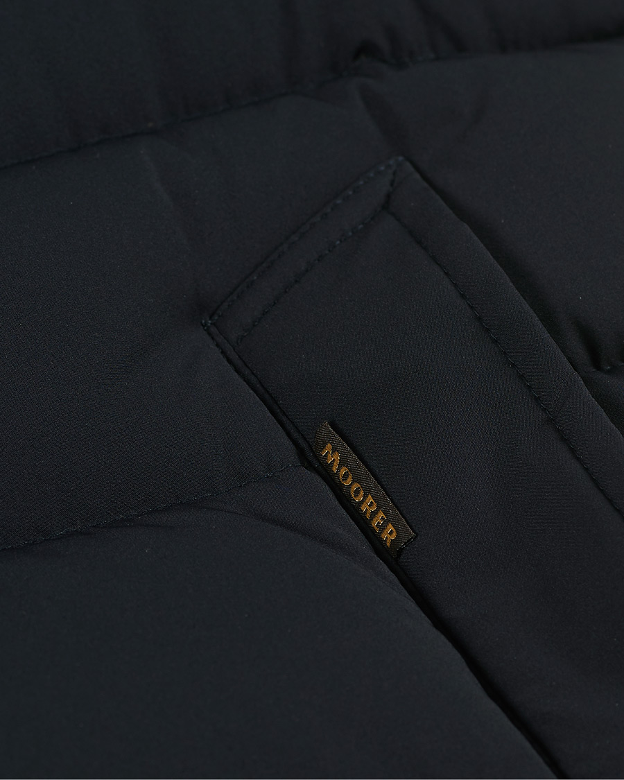 Mies | Takit | MooRER | Double Breasted Stretch Nylon Hood Coat Navy