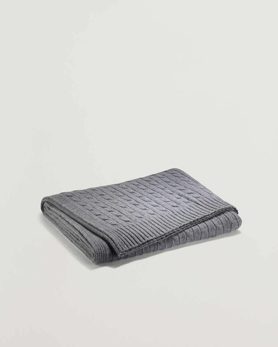 Mies | Ralph Lauren Home Cable Knitted Cashmere Throw Heather Grey | Ralph Lauren Home | Cable Knitted Cashmere Throw Heather Grey