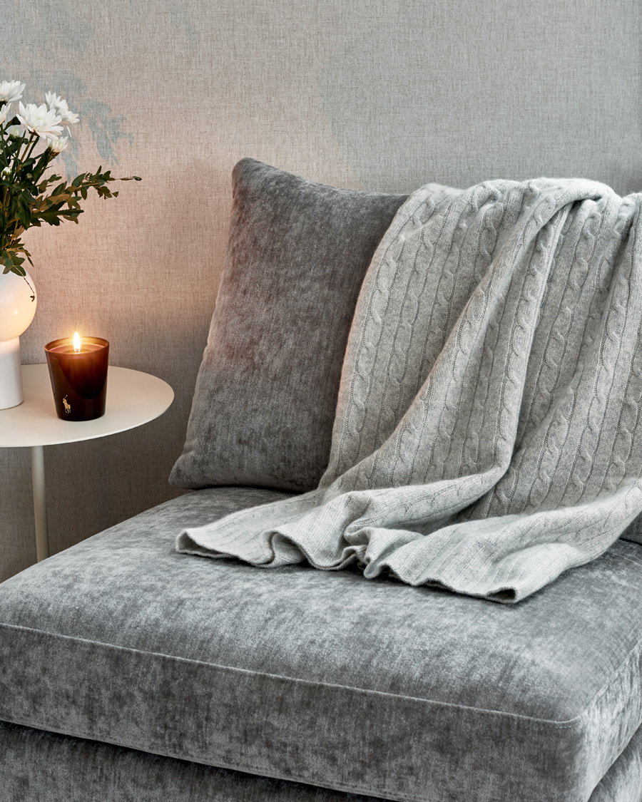 Mies | Ralph Lauren Home Cable Knitted Cashmere Throw Heather Grey | Ralph Lauren Home | Cable Knitted Cashmere Throw Heather Grey