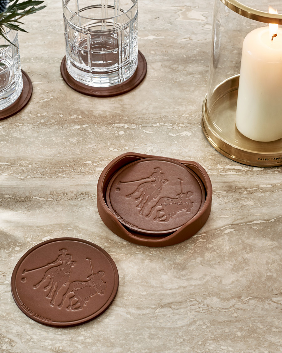 Mies | Kotiin | Ralph Lauren Home | Garrett Leather Coaster Set