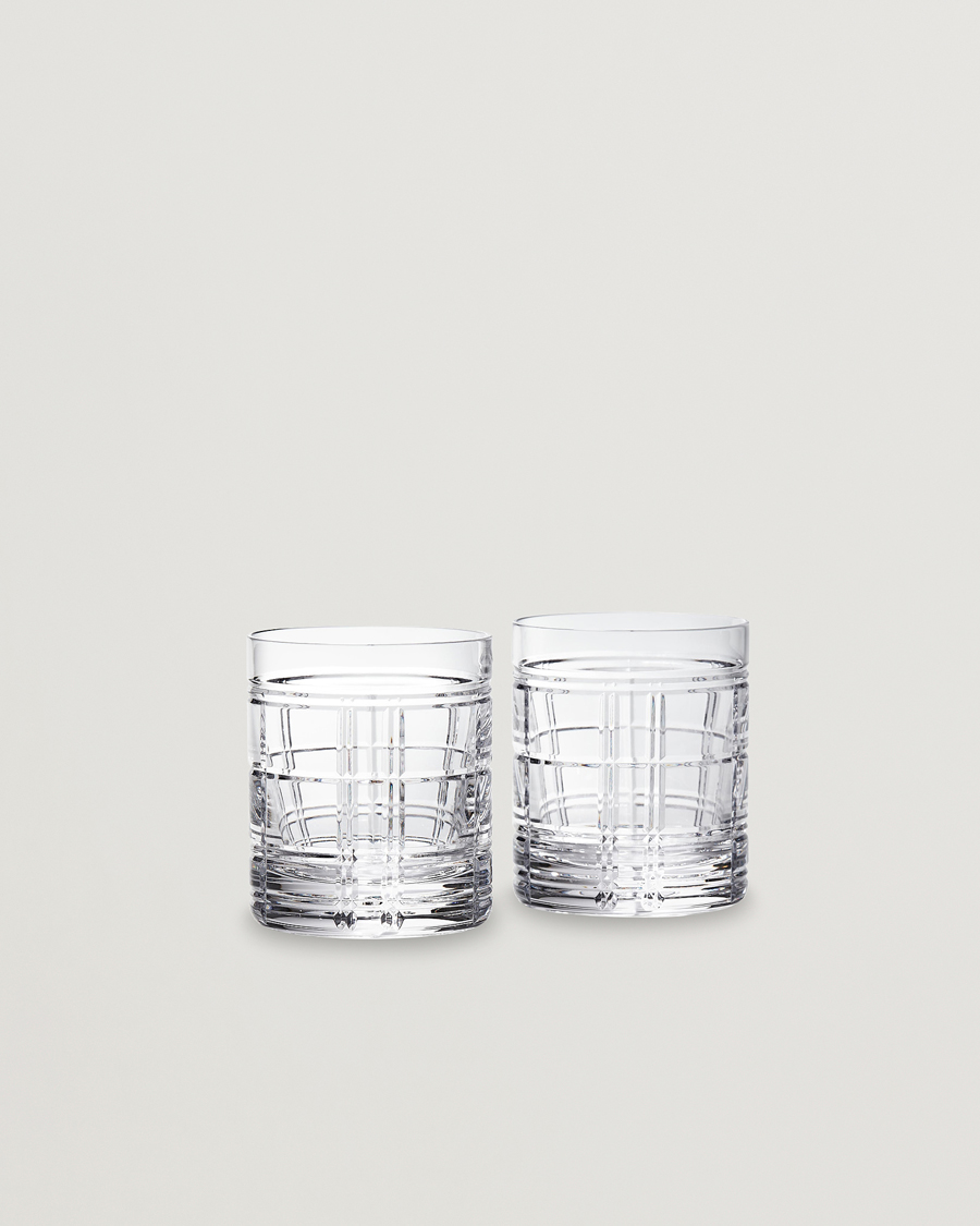 Mies | Kotiin | Ralph Lauren Home | Hudson Plaid Crystal Glass 2pcs Clear