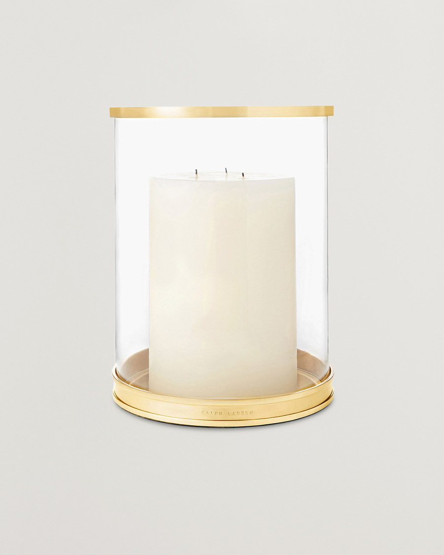 Mies | Kotiin | Ralph Lauren Home | Modern Medium Hurricane Lamp Brass