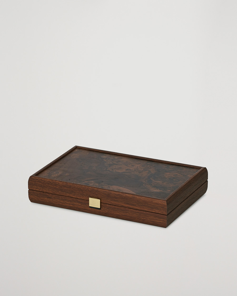 Mies | Joululahjavinkit | Manopoulos | Natural Burl Small Backgammon With Side Racks