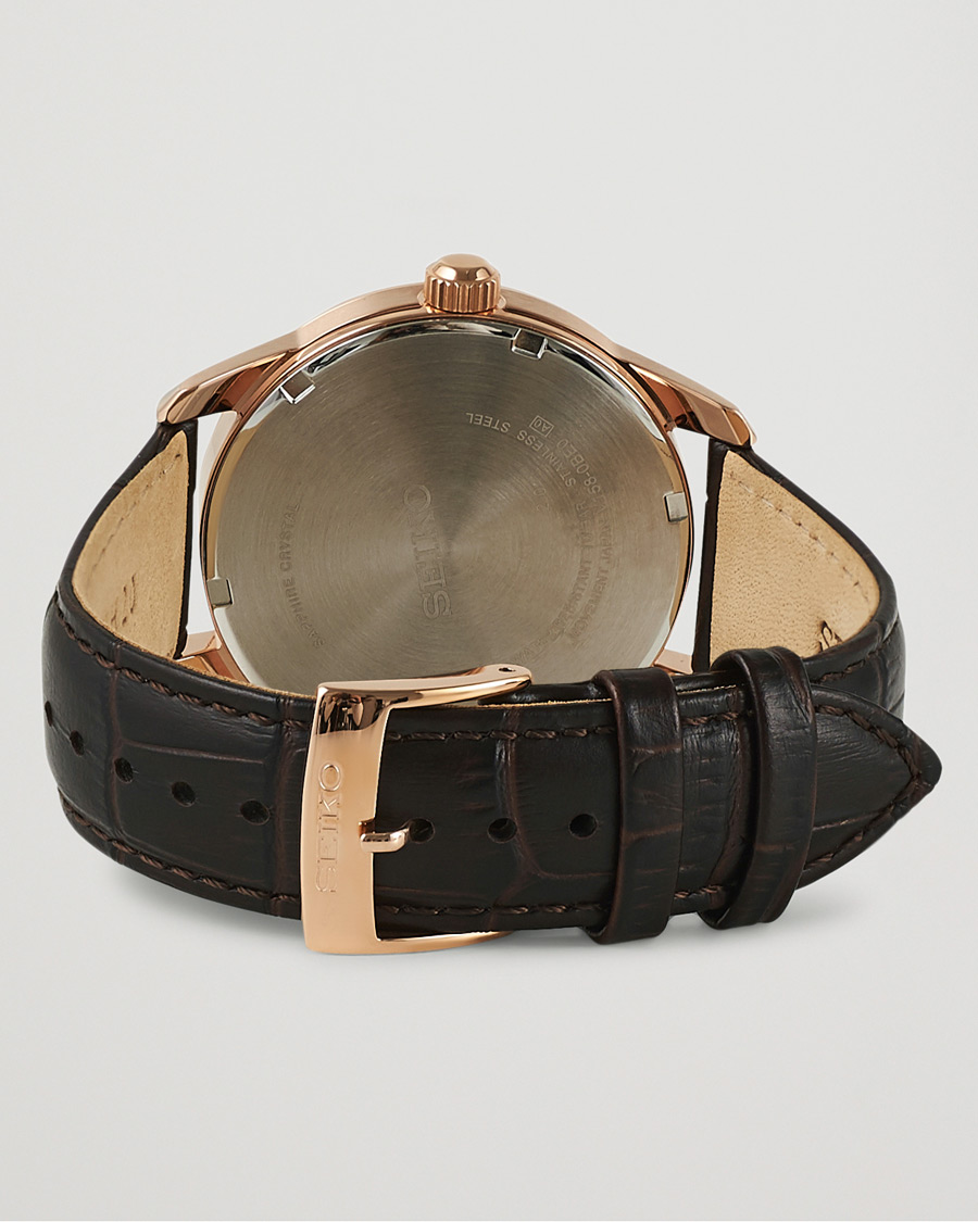 Mies | Seiko Solar Sapphire 40mm Rose Gold Steel White Dial | Seiko | Solar Sapphire 40mm Rose Gold Steel White Dial