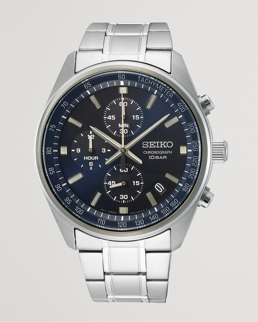 Mies | Seiko Chronograph 42mm Steel Blue Dial | Seiko | Chronograph 42mm Steel Blue Dial
