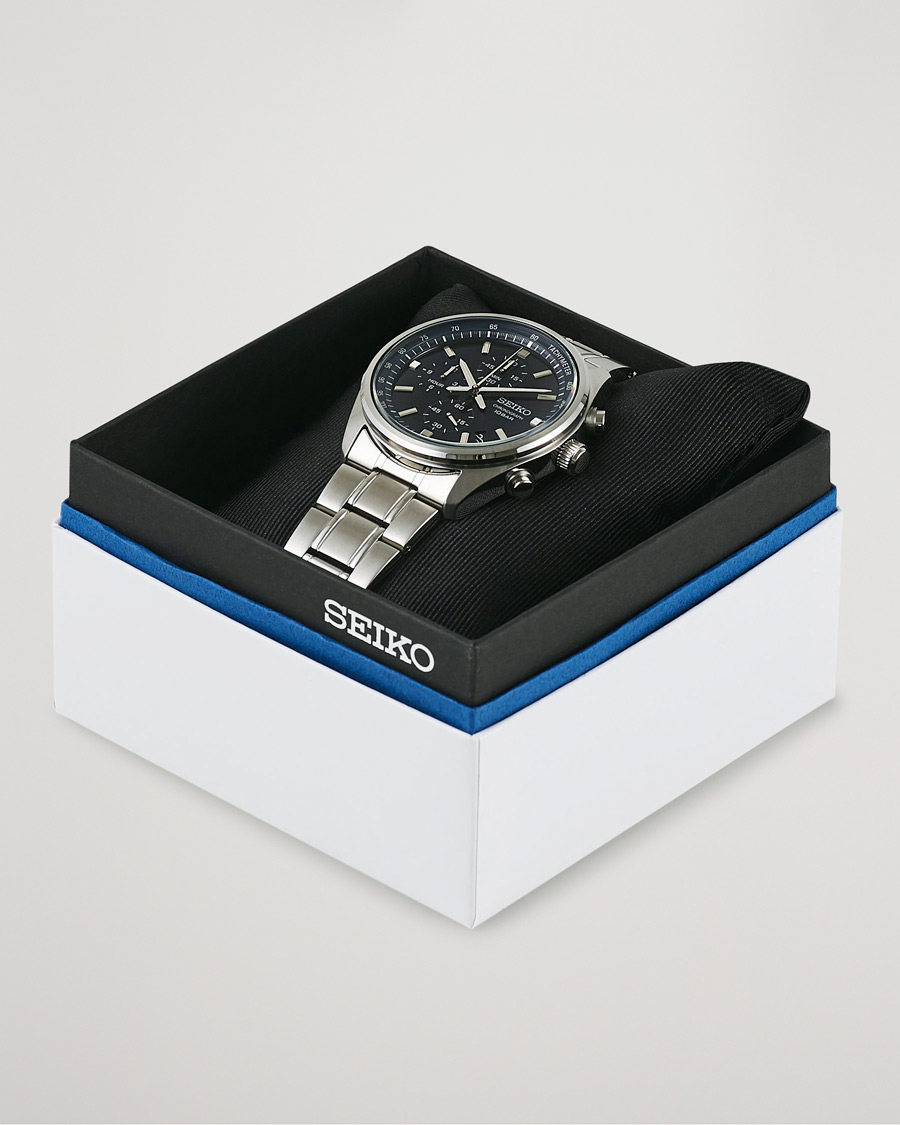Mies | Seiko Chronograph 42mm Steel Blue Dial | Seiko | Chronograph 42mm Steel Blue Dial