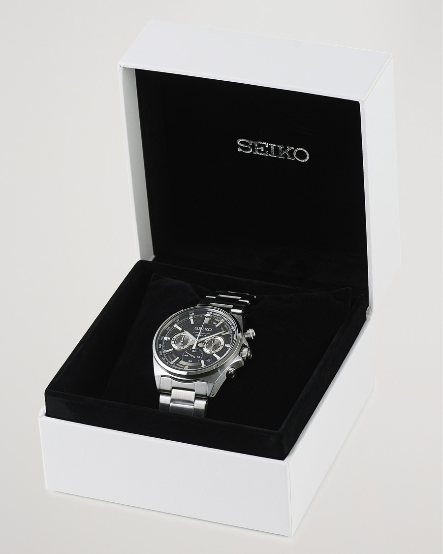 Mies | Seiko Chronograph 41mm Steel Black Dial | Seiko | Chronograph 41mm Steel Black Dial