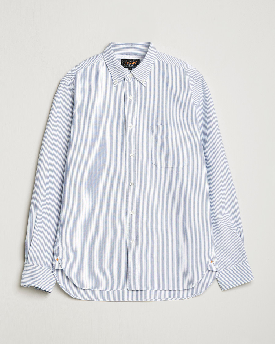 Miehet |  | BEAMS PLUS | Oxford Button Down Shirt Light Blue Stripe