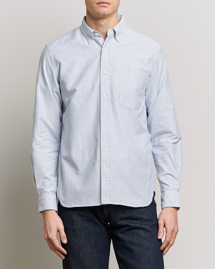 Mies | Preppy Authentic | BEAMS PLUS | Oxford Button Down Shirt Light Blue Stripe