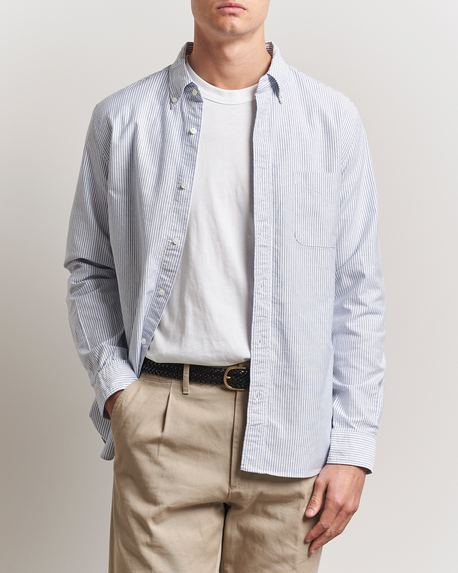 Mies | Kauluspaidat | BEAMS PLUS | Oxford Button Down Shirt Blue Stripe