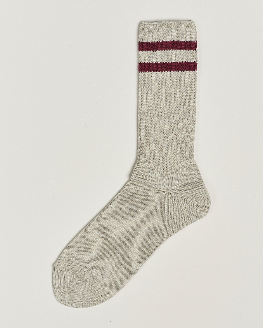Mies | Alusvaatteet | BEAMS PLUS | Schoolboy Socks Grey/Burgundy