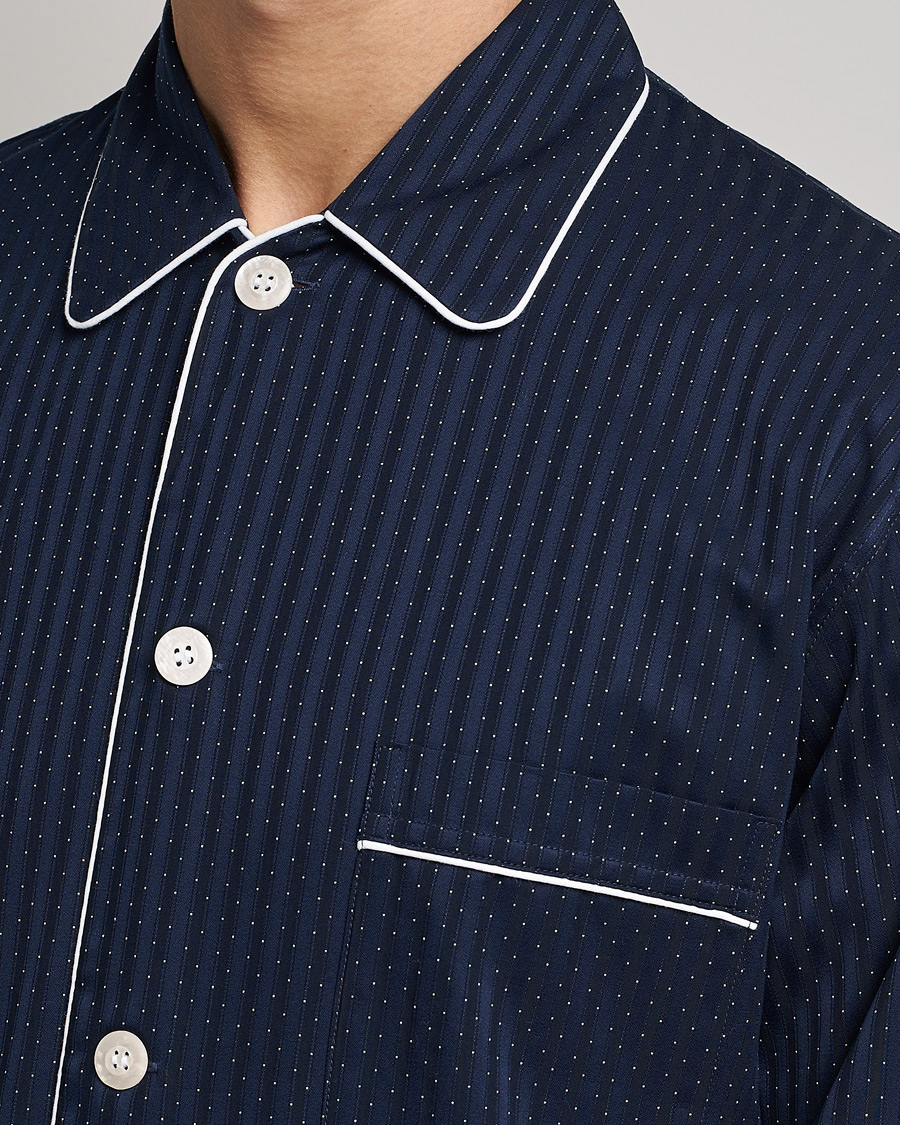 Mies | Yöpuvut ja kylpytakit | Derek Rose | Royal Piped Cotton Pyjama Set Navy
