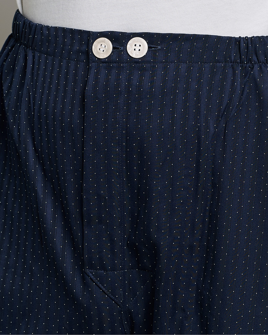 Mies | Yöpuvut ja kylpytakit | Derek Rose | Royal Piped Cotton Pyjama Set Navy