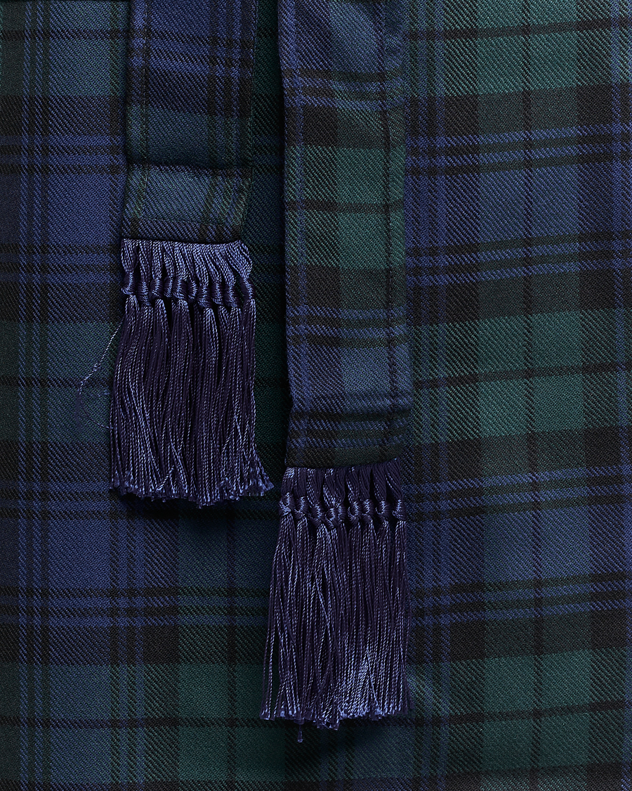 Mies | Yöpuvut ja kylpytakit | Derek Rose | Wool Tartan Dressing Gown Blackwatch