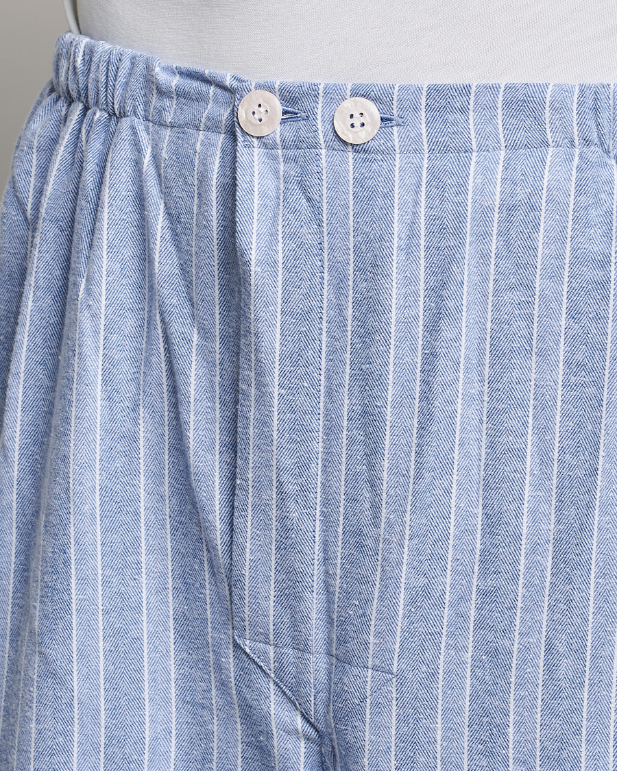 Mies | Yöpuvut ja kylpytakit | Derek Rose | Brushed Cotton Flannel Striped Pyjama Set Blue