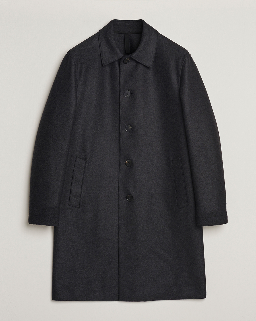 Miehet | Contemporary Creators | Harris Wharf London | Pressed Wool Mac Coat Black