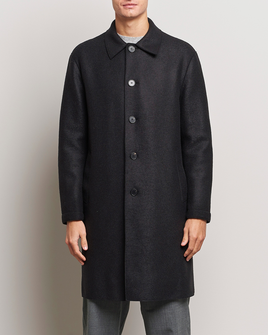 Mies | Harris Wharf London | Harris Wharf London | Pressed Wool Mac Coat Black