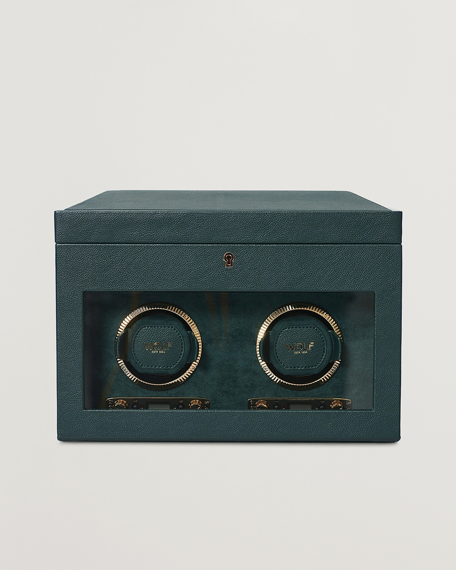 Mies | WOLF British Racing Green Double Watch Winder | WOLF | British Racing Green Double Watch Winder