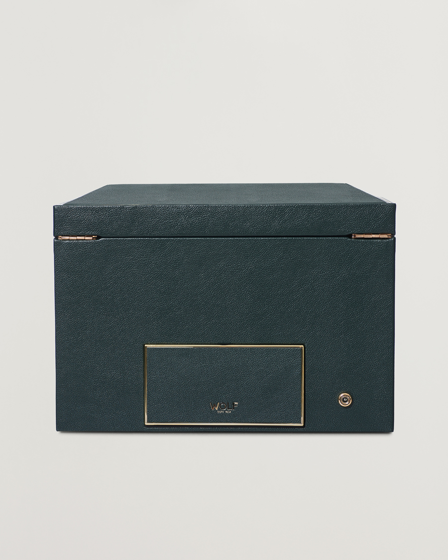 Mies | WOLF British Racing Green Double Watch Winder | WOLF | British Racing Green Double Watch Winder
