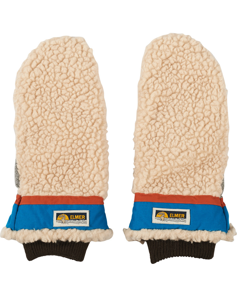 Mies | Elmer by Swany Miyo Wool Teddy Mittens Beige/Blue | Elmer by Swany | Miyo Wool Teddy Mittens Beige/Blue