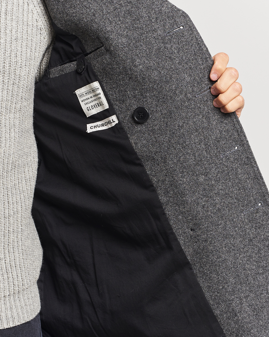 Mies | Takit | Gloverall | Churchill Reefer Peacoat Grey