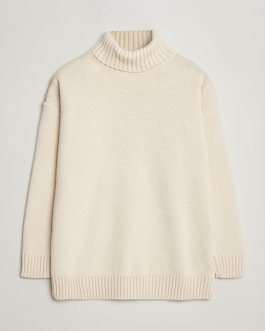 Mies | Poolot | Gloverall | Submariner Chunky Wool Roll Neck Ecru