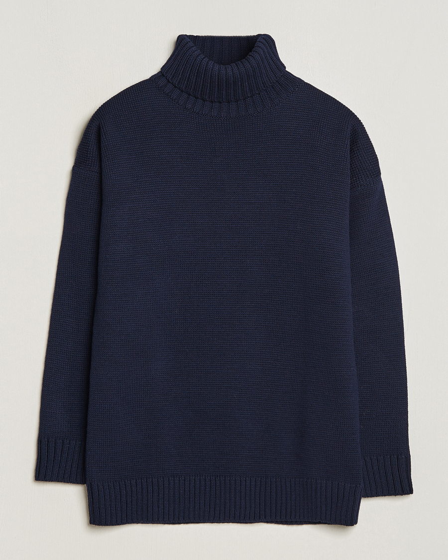 Mies | Poolot | Gloverall | Submariner Chunky Wool Roll Neck Navy