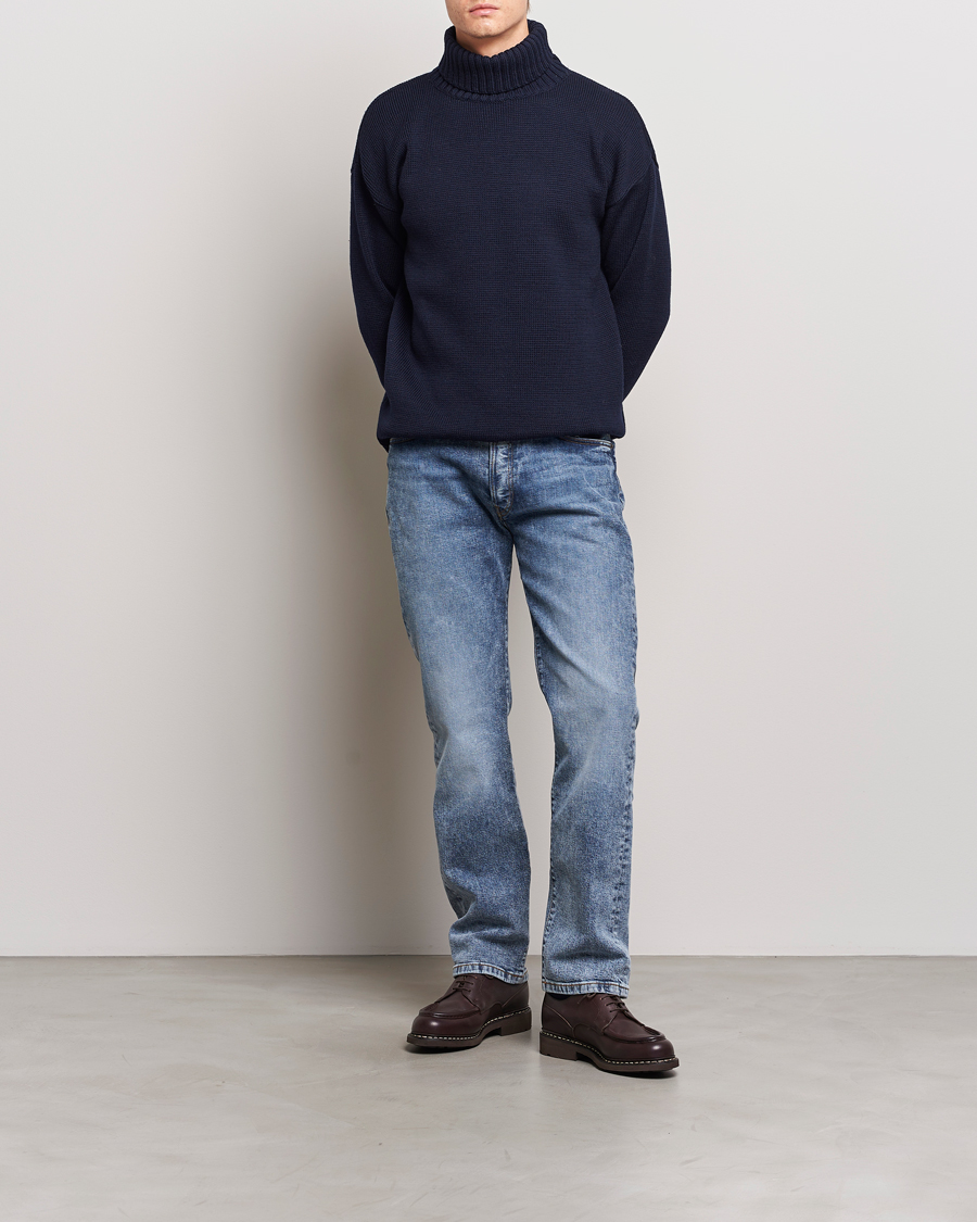 Mies | Puserot | Gloverall | Submariner Chunky Wool Roll Neck Navy