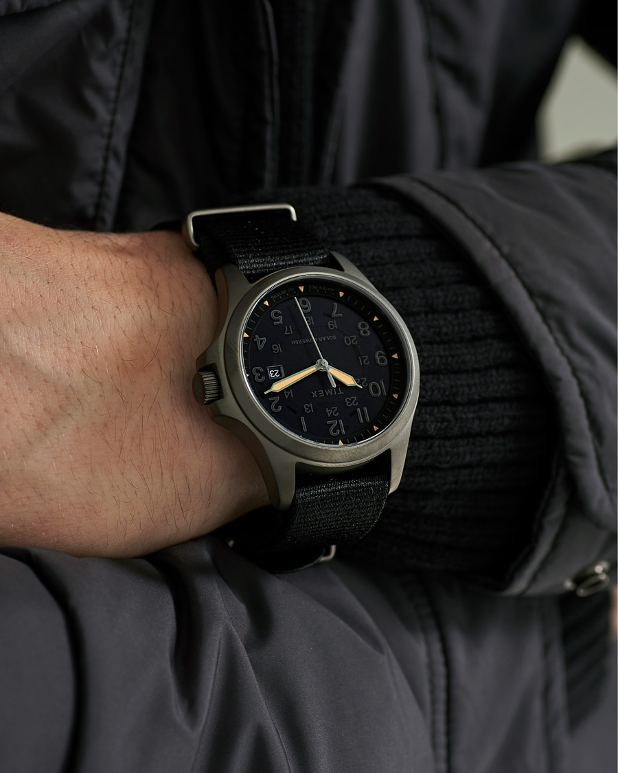 Mies | Tekstiiliranneke | Timex | Field Post Solar Watch 41mm Black Dial