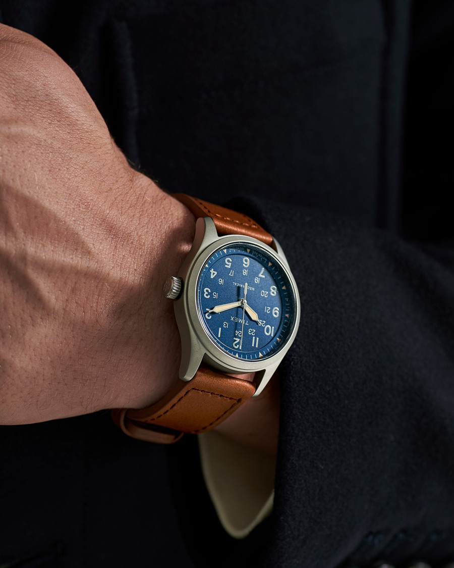 Mies | Nahkaranneke | Timex | Field Post Mechanical Watch 38mm Blue Dial