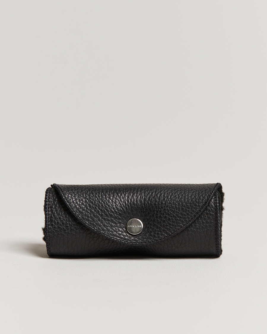 Mies | John Lobb Grain Leather Buffing Glove Black Fur | John Lobb | Grain Leather Buffing Glove Black Fur