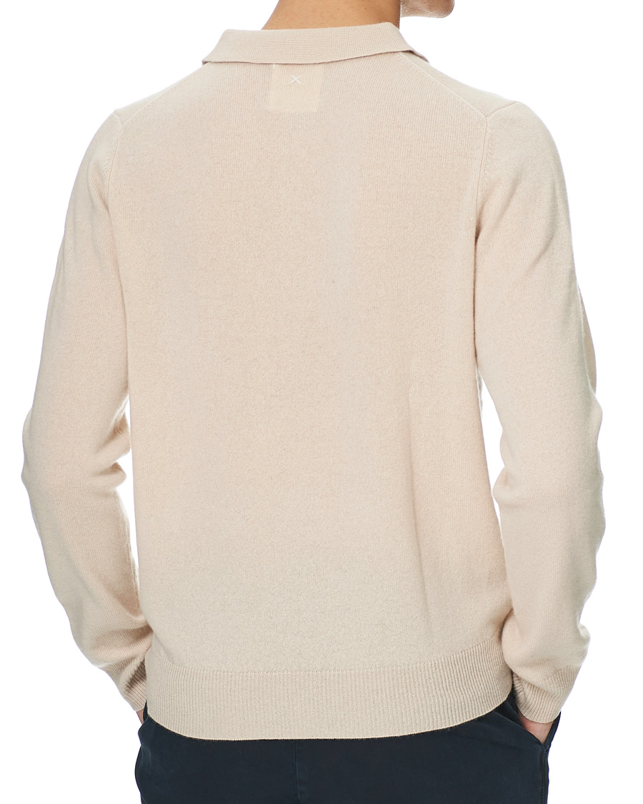Mies | Puserot | People's Republic of Cashmere | Cashmere Long Sleeve Polo Cream